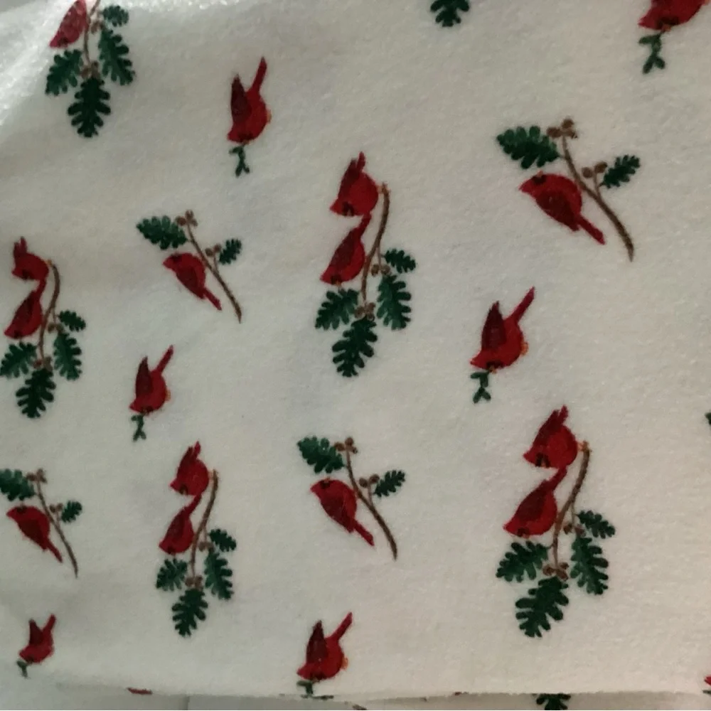 Martha Stewart Flannel Full Winter Cardinal Fitted Sheet ONLY